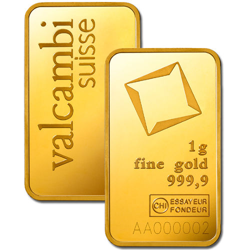 1 Gram Valcambi Gold Bar (New w/ Assay) Slide 3